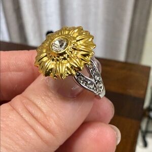 Gold and Silver Sunflower Ring